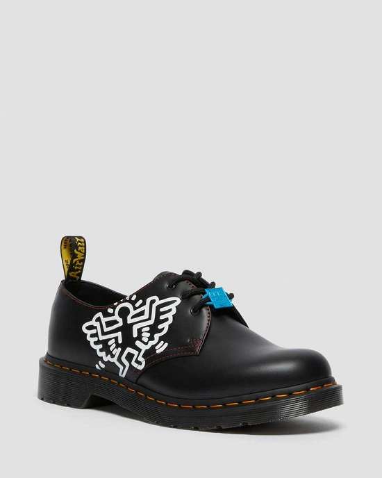 Zapatos Con Cordones Dr. Martens 1461 Keith Haring Black Mujer Negros MX-65721